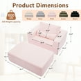 thumbnail image 2 of YSICK 54.7"W Upholstered Chaise Lounge Chair Indoor with Ottoman, Corduroy Sofa Bed Cozy Sleeper Couch for Living Room, No Assembly Required, Pink, 2 of 6