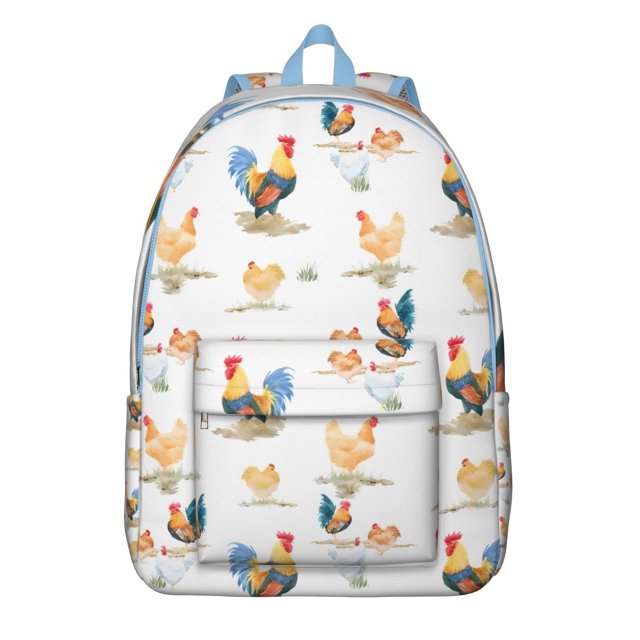 Rustic Farmhouse Chicken Print Travel Backpack – Comfortable Carrying Vintage Backpack with Durable Oxford Material and Anti-theft Multifunctional Design for Daily Commuting and Outdoor Activities