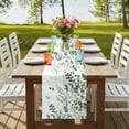 thumbnail image 4 of Table Runners 108 Inches Long Dress Scarves, Sage Green Leaves Farmhouse Coffee/Dining/Kitchen Table Runner for Living Room, Summer Botanical 13x108 Inch, 4 of 9