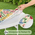 thumbnail image 5 of Pioneer Flower Floral Print Pattern Round Fitted Tablecloth with Elastic Edge,Dining Table Cover Waterproof,Outdoor Round Tablecloth for Camping,Dining,Indoor and Outdoor, 5 of 7