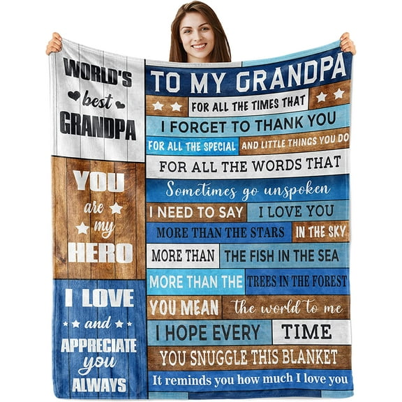Grandpa Gifts Birthday,Gifts for Grandpa,to My Grandpa Blanket 60”x50”,Grandpa Birthday Gifts,Gift for Grandpa,Great Grandpa Gifts from Grandchildren Granddaughter Grandson,Best Gifts for Grandpa