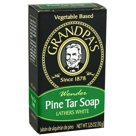 Grandpas Wonder Pine Lathers White Tar Bath Bar Soap - 3.25 Oz, 2