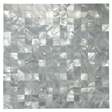 Art3d Mother of Pearl Mosaic Tile for Kitchen Backsplashes, Shower Walls, Pool Tile, Colorful Subway, Seamless White Tile(1
