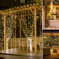 thumbnail image 5 of Cadena de luces para cortina, luz impermeable enchufable, dormitorio navideño, decoración de pared para jardín de fiesta, blanco cálido, 5 of 5