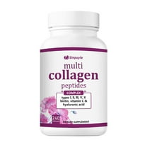 Multi Collagen Peptides Complex Capsules (240 Count) – Types I, II, III, V, X with Biotin, Vitamin C & Hyaluronic Acid | Daily Collagen Supplement for Hair, Skin & Nails Support
