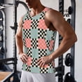thumbnail image 5 of KLL Colorful Checkered Print Men's Muscle Gym Workout Stringer Tank Tops Bodybuilding Fitness T-Shirts Tank Tops Men-X-Large, 5 of 7