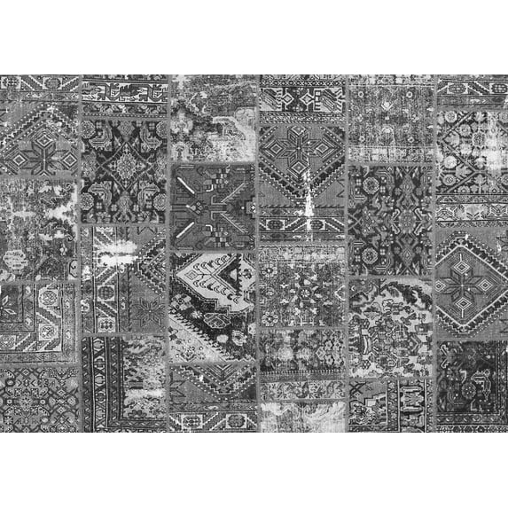Ahgly Company Indoor Rectangle Patchwork Gray Transitional Area Rugs, 2' x 3'