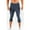 Navy, variant on Kalauyu Men's 3/4 Compression Pants Athletic Leggings Running Capri Tights Basketball Gym Base Layer