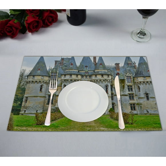 HATIART Ile de France le Château de Vigny en Val D Oise Set de Table 12x18 Pouces, Set de 2 Sets de Table