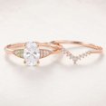 thumbnail image 2 of vylahjewellery Rose Gold Vermeil Anniversary Ring Moissanite Ring Oval Cut Promise Ring Engagement Ring and Wedding Bridal Ring Set, 2 of 6