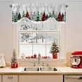 thumbnail image 2 of Christmas Tree Tie Up Valances Curtain, Red Black Plaid Christmas Snowflakes Adjustable Rod Pocket Short Window Treatment Tie Up Curtains Valances for Kitchen Living Room Bathroom 42x12 Inches, 2 of 9