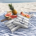 thumbnail image 2 of 2 Pack Outdoor Waterproof Throw Pillow Covers,Nautical Blue Anchor White Grey Stripe Decorative Square Patio Pillowcases for Chair Couch Sofa 16x16in, 2 of 9