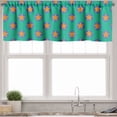 thumbnail image 3 of Ambesonne 90s Valance & Curtain, Stars Pattern Repeating Circles, 55"x36", Dark Orange and Sea Green, 3 of 7