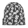 thumbnail image 7 of Naloa Tulips Flowers Soft Beanie Hat, Knit Beanie Daily Beanie in Fine Knit for Women Men Winter Travel, Outdoor, 7 of 7