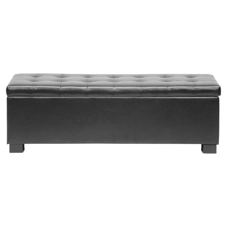 Baxton Studio Roanoke Contemporary Storage Ottoman, Black photo 5