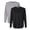 Heather+Black 2 Pack, variant on LAT Women’s Heavyweight Long Sleeve T-Shirt 100% Ring-Spun Cotton Crewneck Relaxed Casual Tee (White, L)
