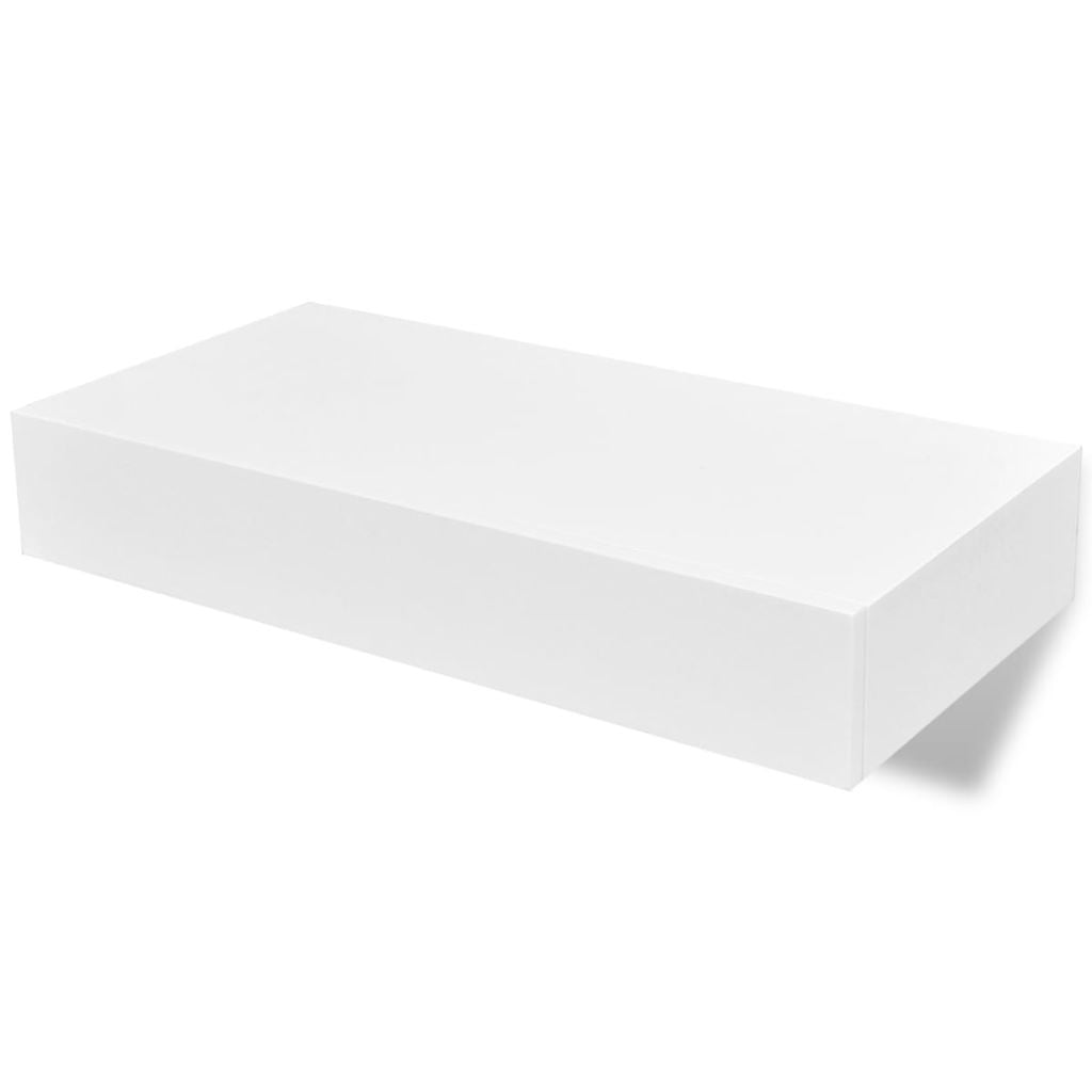 Kepooman 19" Wall Decor Storage Shelf with 1 Drawer for Bedroom, White Kepooman 19" Wall Decor Storage Shelf with 1 Drawer for Bedroom, White