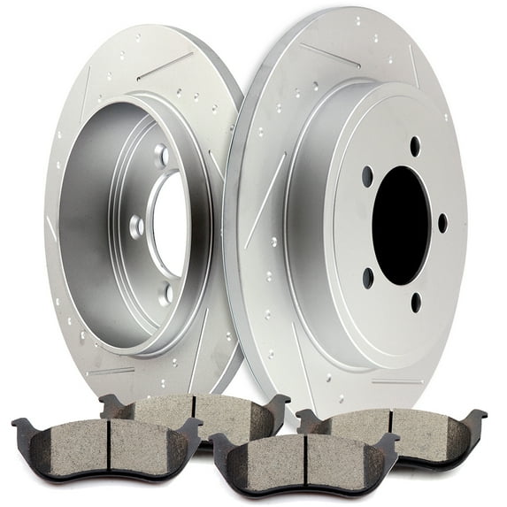 CCIYU Rear Brake Rotors Ceramic Brake Pads fit for 2002-2005 for Ford Explorer, 2002-2005 for Mercury Mountaineer