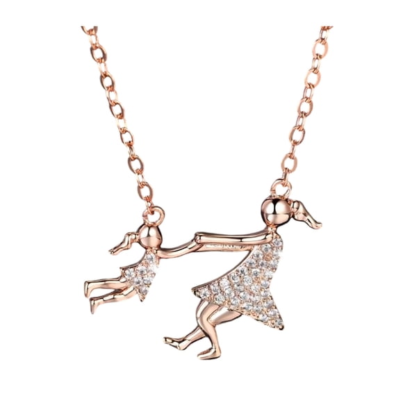 Mother Daughter Necklace for Mom Sparkling Rhinestone Mom Pendant Necklace Mother's Day Gift from Daughter