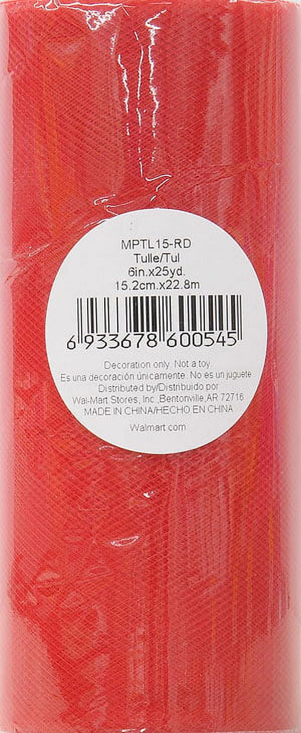 (3 pack) Fuzhou Unbrand 6" Red Matte Tulle, 25 Yards, 100% Polyester by the bolt