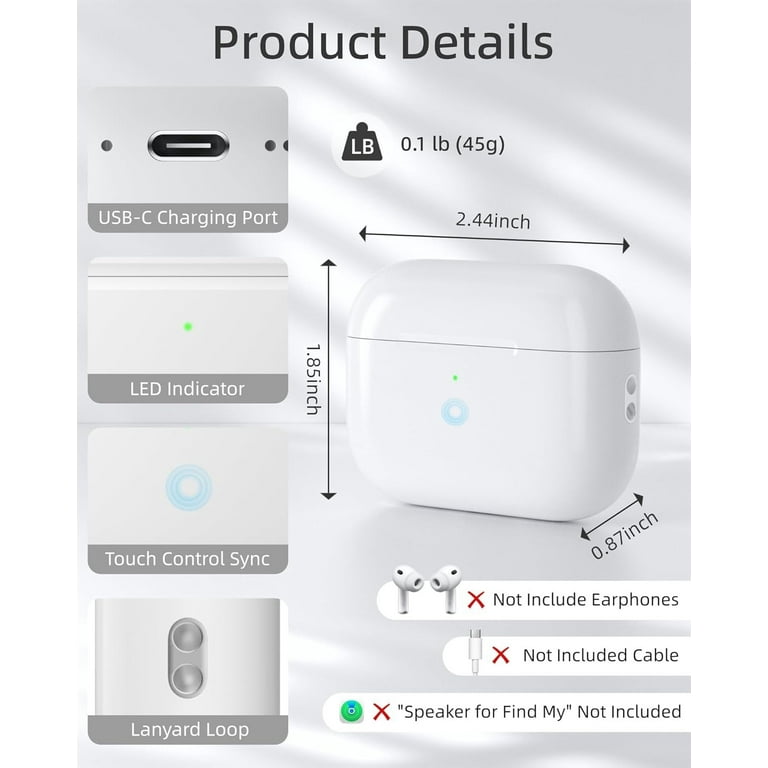 Replacement Wireless Charging Case for AirPods Pro 3 (A3063, A3064