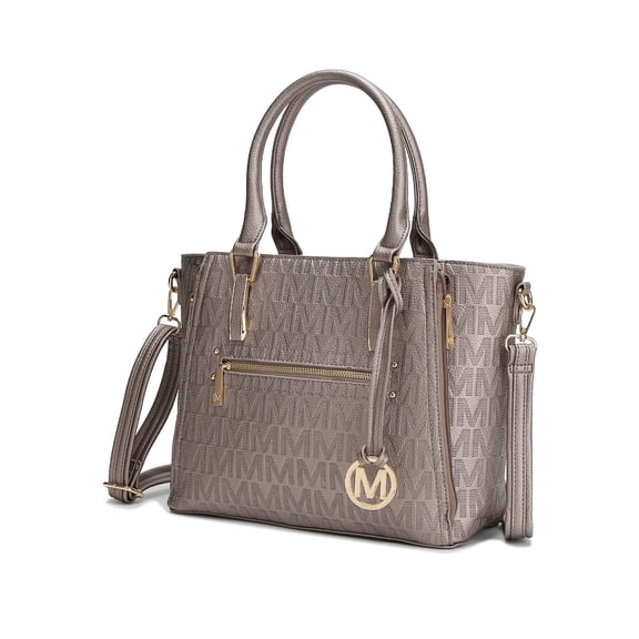 MKF Collection Cairo M Signature Women's Satchel Handbag by Mia K. - Pewter