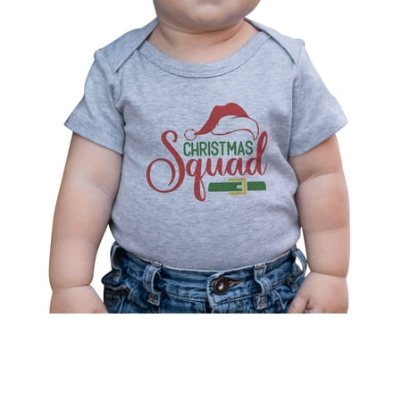 

7 ate 9 Apparel Kids Merry Christmas Shirts - Christmas Squad Shirts - Santa Shirt - Grey Onepiece 12-18 Months