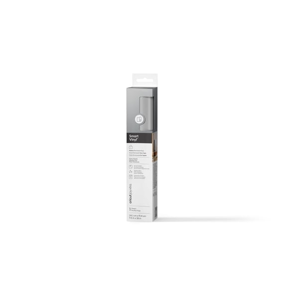 Cricut Joy Xtra™ Smart Vinyl™ Matte Metallic Matless Permanent Vinyl (3 ft), 9.5" x 36",Silver