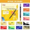 thumbnail image 4 of Acrylic Paint Markers Set,Dual Tip Dual-Color Acrylic Paint Pens,12 Pack 24 Colors Acrylic Markers,Paint Pens for Rock,Canvas,Glass,DIY Crafts, and Art Projects-Versatile Two-Color in One Pen, 4 of 5