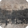 thumbnail image 2 of HomeRoots 606130 8 ft. Taupe & Charcoal Round Abstract Washable Indoor & Outdoor Area Rug, 2 of 5