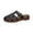 Black, variant on Women's Slip On Slide Sandals Open Toe Flat Sandals Faux Leather Summer Slippers Slip on Slides Khaki 6.5
