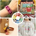 thumbnail image 4 of 50 madejas, 437.5 yardas de hilo de bordar de colores, 50 colores, hilo de algodón para pulseras de la amistad, hilos de bordado de arcoíris de 6 cabos a granel, 4 of 7