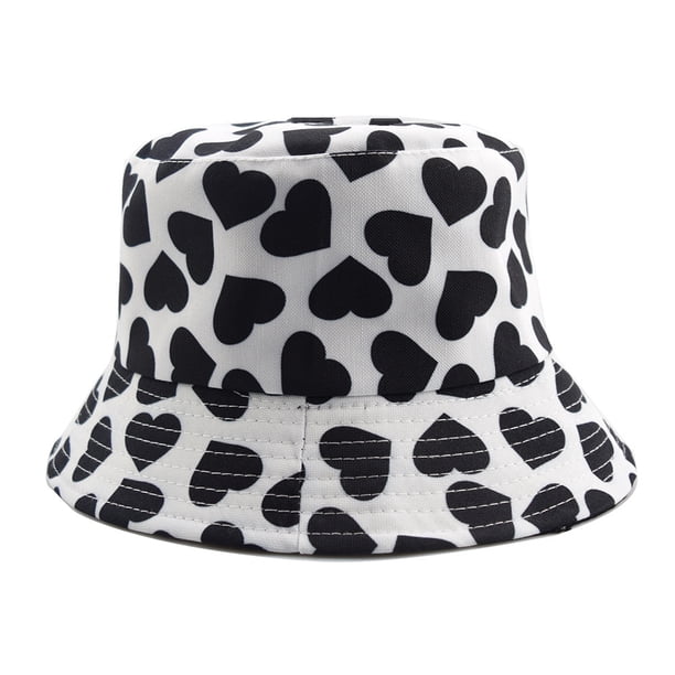 Sombrero de pescador Reversible con estampado de corazón de amor, sombrero de pescador de algodón, sombrero de sol plegable Unisex para senderismo, Camping, viajes, pesca (56-58cm) TUNC Sencillez