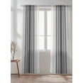 thumbnail image 2 of Sheer Curtains 96 inches Long, Minimalist Dark Gray Gradient Gray Stripes Farm Light Filtering Sheer Window Curtains Rod Pocket Voile Drapes for Bedroom Living Room, 52"W x 96"L 2 Panels, 2 of 7