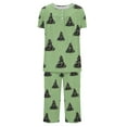 thumbnail image 6 of Sunvit-Panties Pajamas Womens Christmas Pajama Set, Green with Christmas Tree Print, Soft Stretchy 95% Polyester 5% Spandex, Short Sleeve Top & Capri Pants with Pockets, S-XXXL,Size 2XL, 6 of 6