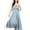 Blue, variant on Women's Tube Ruffle Detail Layered Floral Print Flared Maxi Vacation Dress - Medium, Black