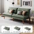 thumbnail image 5 of LINSY HOME Futon Sofa Bed, Solid Wood  Legs Sofa Bed for Living Room, Green, 5 of 8