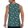 thumbnail image 3 of Fotbe Frog and Mushrooms Pattern Men's Quick Dry Workout Tank Top Gym Muscle Tee Fitness Bodybuilding Sleeveless T Shirt Breathable Workout Shirt-Large, 3 of 9
