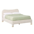 thumbnail image 6 of Chantelle Modern Curved Upholstered Bed, Ivory Boucle, 6 of 14
