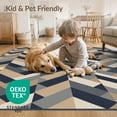 thumbnail image 4 of ODIKA Geometric Tone Diagonal Look Interlocking Zigzag Herringbone Flowing Dynamic Non-Slip Low Profile for Guest Room, Lounge, Apartment, 4 of 7