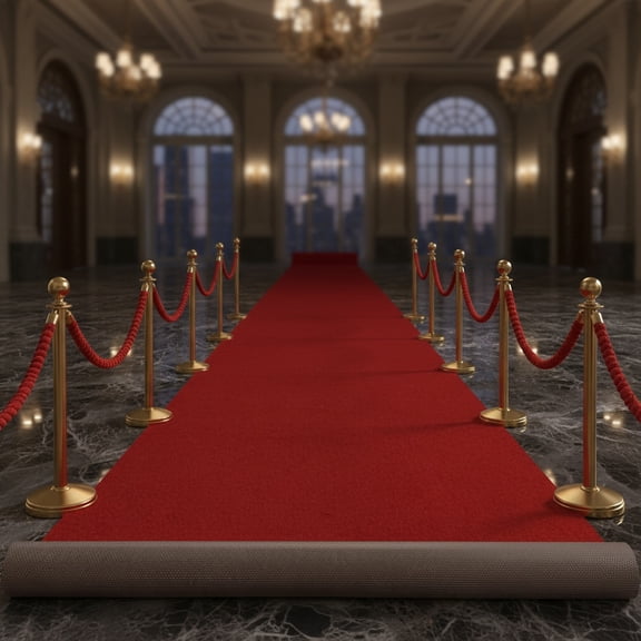 Red Carpet Runner, Heavy Duty Aisle Rug with Non-Slip Rubber Backing, Waterproof Walkway