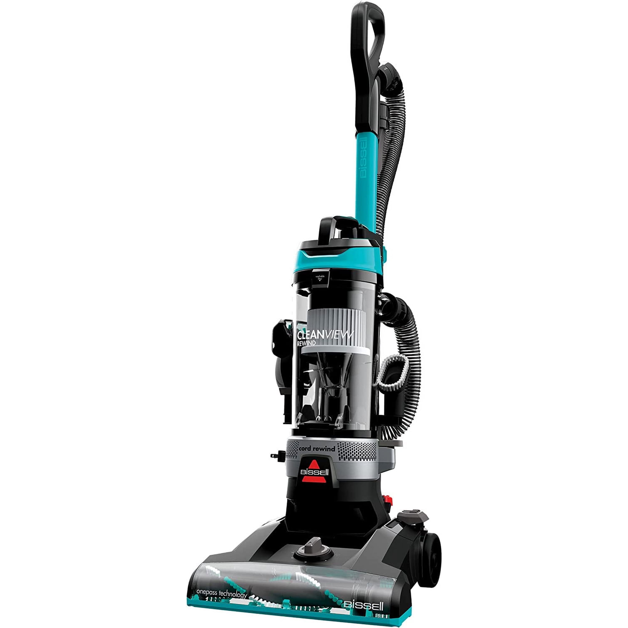 BISSELL CleanView Rewind Bagless Upright Vacuum with OnePass Technology, Active Extension Wand, and Scatter Free Technology, Model 3676 Electric Blue/Black
