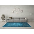 thumbnail image 3 of Ahgly Company Indoor Round Oriental Light Blue Industrial Area Rugs, 5' Round, 3 of 4