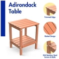 thumbnail image 5 of FODINGHILL 2-Tier Outdoor Side Table set of 4, HDPE All Weather Adirondack Patio Table with Storage Shelf, Outside End Table for Porch Backyard Indoor, Teak, 5 of 7