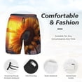 thumbnail image 3 of Fotbe Sunset Coast Sunflower Men’s Swim Trunks Quick Dry Swim Shorts Board Shorts with Mesh Lining-Small, 3 of 9