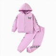 thumbnail image 5 of Gibobby Toddler Girls Outfits Set Clothes 6M 1T 2T 3T Toddler Girls Long Sleeve Color Sweatshirt and Elastic Waistband Sweatpants 2 Pcs Casual Clothing for Kids(18-24 Months,Purple), 5 of 5