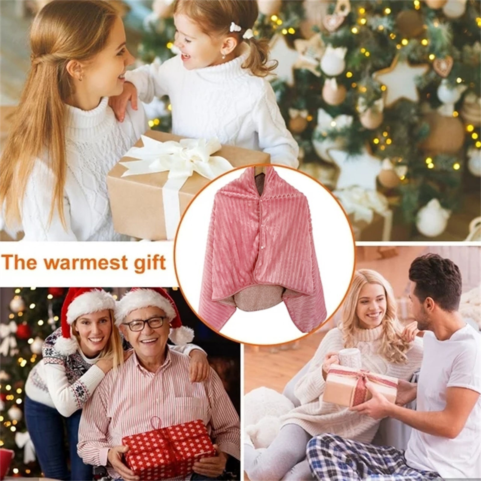 Warm Blanket Wearable Usb Blanket Warm Heated Shawl for Home Back Knee Warmer Red