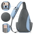 thumbnail image 4 of Bolso Bandolera con Bloqueo RFID Mochila Cruzada Mochila de Día para Senderismo y Viajes (Azul Claro), 4 of 5
