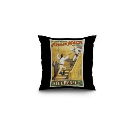 Decorative Border Fencing The Rebel Irish Rebellion Drama - Fencing Poster (16x16 Spun Polyester Pillow, Black Border) ()
