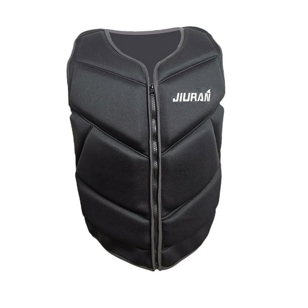 Chaleco salvavidas,Chaleco salvavidas con silbato Niños Niños,Chaleco flotante Flotador de agua Flotador,Boya de seguridad Ayuda salvavidas deportes acuáticos Surf,Equipo de Negro y Gris XL